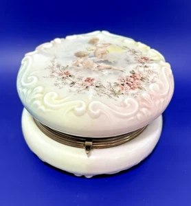 C. F. MONROE WAVE CREST WAVECREST 5" Querubines y Flores Pintados a Mano - Imagen 1 de 9