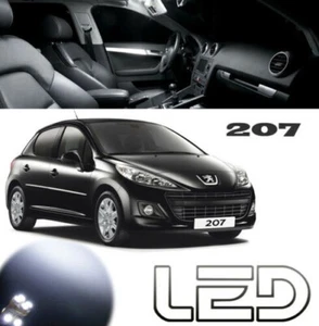 Para Peugeot 207 Kit 9 Bombillas LED Blanco Cabina Luz Techo Plafón Placa - Imagen 1 de 6