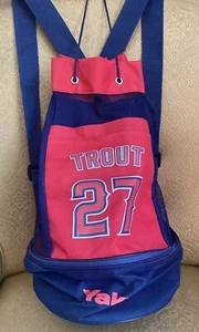 TROUT #21 LA Angels Mesh Backpack Cooler Baseball MLB Yakult Sponser Beach Bag - Picture 1 of 8