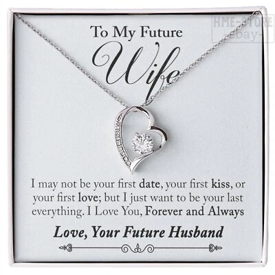 Collar De Marido A Futura Esposa Colgante Corazón Para Siempre Regalo Boda Prometida Foto 1 de 4