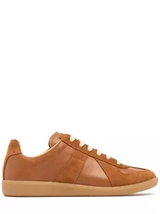MAISON MARGIELA Light Brown $750 Men's Leather Sneakers New And Authentic - Picture 1 of 5