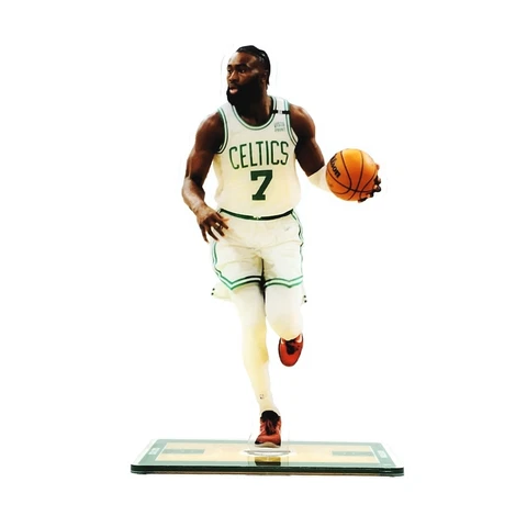 Jaylen Brown Figure - #7 of Boston Celtics Dribbles the Ball in Finals Ornament Cover