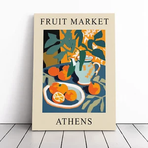 Orange Athens Fruit Market Exhibition Canvas Wall Art Print Framed Picture Decor - Foto 1 di 5