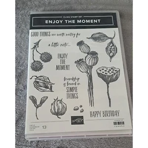 Stampin' Up! RETIRED New Enjoy the Moment Rubber Stamp Set paper Crafts Cards - Picture 1 of 2