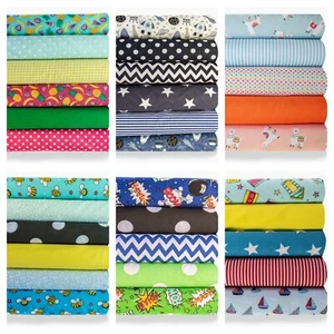 Fabric Bundles Fat Quarters Polycotton Sewing Kids Craft Children Doll's Clothes - Picture 1 of 59