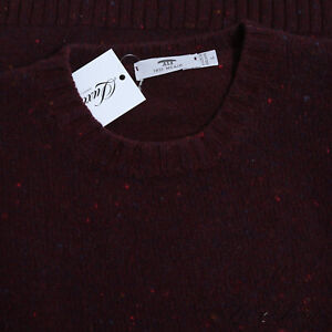 #1 MENSWEAR Inis Meain Ireland Cashmere Mix Cranberry Donegal Fleck Sweater L #2