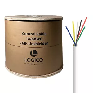 1000ft 18/6 Bare Copper CMR CL3R Security Alarm Cable Unshielded Stranded White - Picture 1 of 5