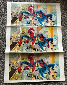 RARO Spider-Man y 2099 Impresora Prueba Póster Hoja Red De 90 Sin Cortar Primera Aparición - Imagen 1 de 2