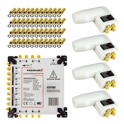 PremiumX Multischalter 17/8 Multiswitch SAT Verteiler Multifeed 3° Quattro LNB - Bild 1 von 4