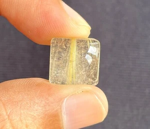 Natural Golden Rutilated Quartz Cushion Cabochon Loose Gemstone 13x13x5.5 MM 9Ct - Picture 1 of 2