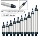 MAL Mini 16/20/25/32/40 Bore Pneumatic Air Cylinder Single Rod Double Acting Lot