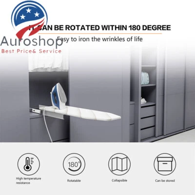 180° Rotate Retractable Ironing Board Closet Pull-Out in The Cabinet Wall-mount - Image 1 of 4