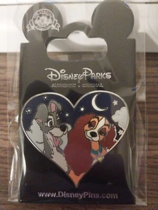 Disney Pin Lady And The Tramp In Starry Night Heart Crescent Moon - Picture 1 of 1