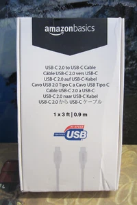 USB-C 2.0 TO USB-C CABLE AMAZON BASICS (3 FT) - Picture 1 of 3