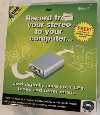 XITEL INport Analog to PC Audio Recording Kit Adapter Stereo LPs Tapes - Image 1 of 4