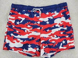 Men’s Swim trunks, Size 3XL waist 48-50 red, white and blue stars NWT - Picture 1 of 8