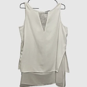 Mint Velvet Ivory Sleeveless Layered Crepe Top Blouse Size 12 - Picture 1 of 10