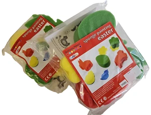 2 pack of Easter Painting Sponges  Assorted Pack of 5 Arts Crafts activity - Picture 1 of 12
