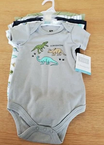 Hudson Baby Boy's 5-Pack Bodysuits Dinosaurs Short Sleeves Size 0-3M NWT - Picture 1 of 7