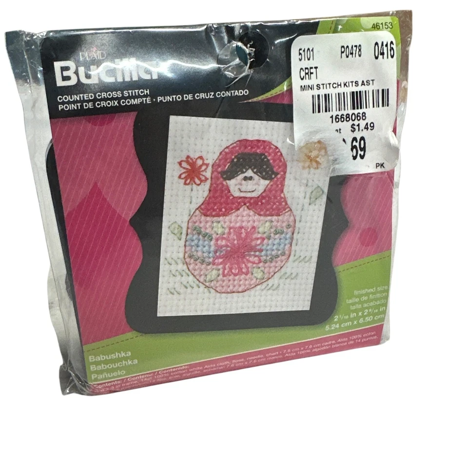 Bucilla Babushka Flor Muñeca Punto de Cruz Kit Marco Principiante Coleccionable 2013 Foto 1 de 2