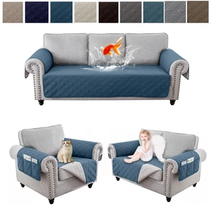 Sitz Sofabezug Wasserdicht Möbel Schonbezug mit Stauraum Sofakissen - Bild 1 von 50