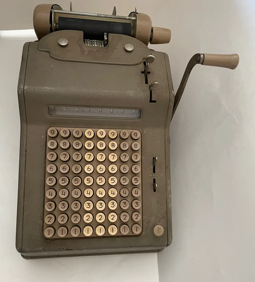 Adding Machine Hand Cranked VTG 1940 - 1950 National or Allen Wales? For Repair - Image 1 of 4