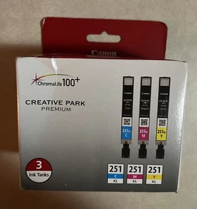 Original Canon 251XL 3er Pack Tintenpatronen mit hoher Reichweite Cyan, Magenta & Gelb NEU - Bild 1 von 7