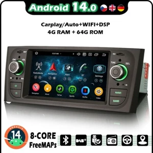 64GB 8-Kern Android 14 DAB+ Autoradio Navi CarPlay WiFi Fiat Grande Punto Linea - Bild 1 von 14