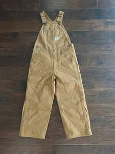 NWOT Boy's Carhartt CM8625 - Loose Fit Canvas Insulated Bib Overalls Size 10 - Picture 1 of 9