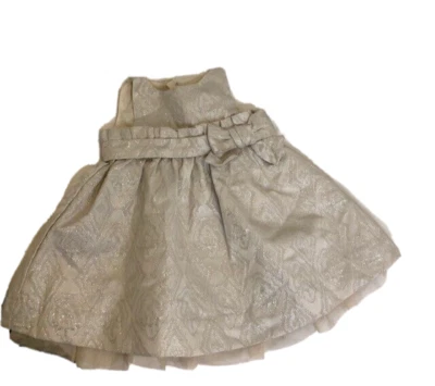 Vestido Baby Gap Talla 0-3M Marfil India Forrado Plateado Metálico Vintage Vacaciones Foto 1 de 4