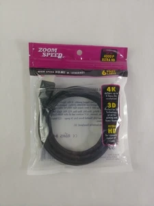 Menge 2 Neu Zoom Speed 6 Fuß High Speed HDMI Kabel mit Ethernet - Bild 1 von 6