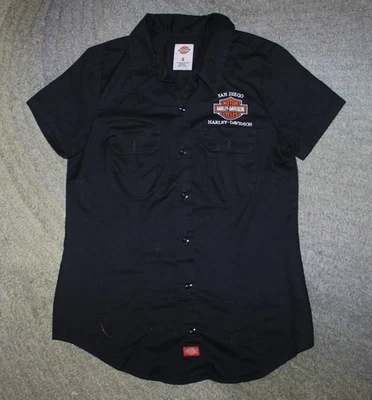 Camisa Dickies para mujer negra manga corta Harley-Davidson San Diego -Talla S - Usada en Excelente Condición Foto 1 de 4