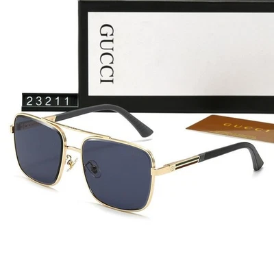 Gucci Men Classic Square Sunglasses Stylish Outdoor cycling sunglasses with Box - Image 1 of 4