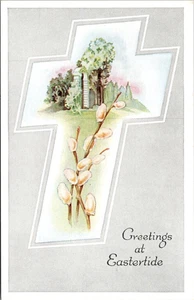 Postal Cruz Pascua Iglesia Coño Sauces - Imagen 1 de 2