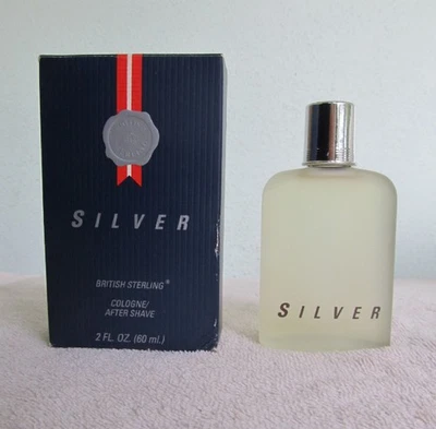 Colonia de plata esterlina británica vintage después del afeitado 2 oz ~ nuevo en caja azul RARA Foto 1 de 4