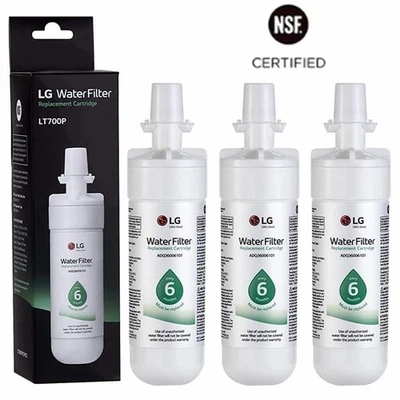Filtro de agua para refrigerador LG LT700P3 auténtico genuino paquete de 3 Foto 1 de 4