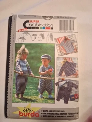 Burda Sewing Pattern 3827 Baby Rompers Top Jacket Size 6M 9M 12M 18M 2 3 Uncut - Image 1 of 3