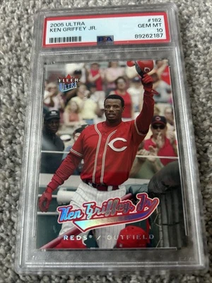 2005 ULTRA #182 KEN GRIFFEY JR. REDS HOF PSA 10 - Image 1 of 2