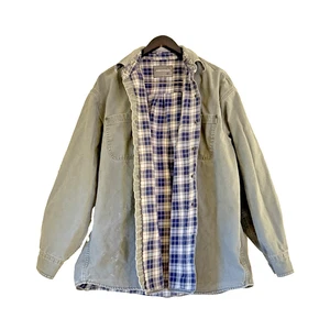 Expeditions by Wrangler shirt Army Green brush popper flannel lined mens XL - Picture 1 of 16