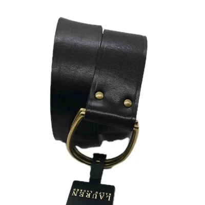Lauren Ralph Lauren Belt Black Leather Small Brushed Gold tone NWT - Image 1 of 4