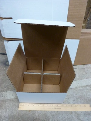 20 Uline 8-13/16 x 8-13/16 x 4-1/4" White Shipping Mailer - Four Mug Box S-14304 - Image 1 of 4