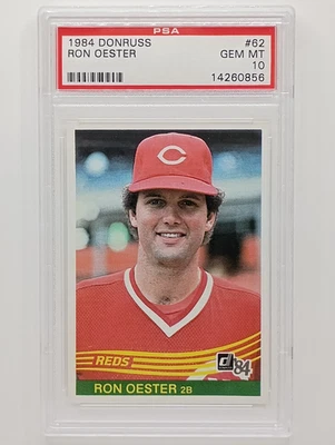 1984 Donruss #62 Ron Oester PSA Gem Mint 10! - Image 1 of 2