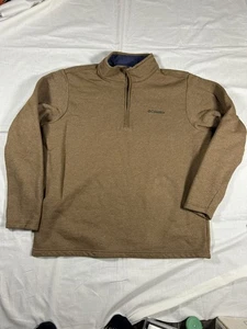 Columbia Cotton Blend Quarter Zip Pullover Sweater (Men's XL) Brown - Picture 1 of 6