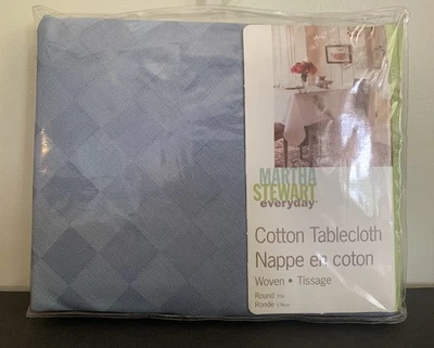 Martha Stewart Vintage New Old Stock Table Cloth 70” Round - Solid Check - Image 1 of 4