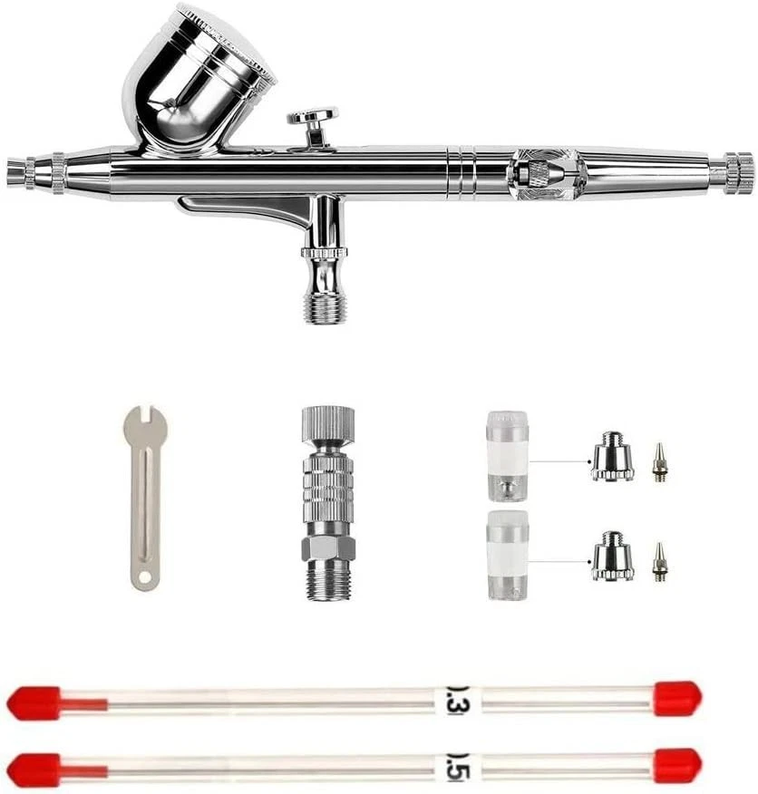 HUBEST 0.2/0.3/0.5Mm Dual-Action Gravity Feed Airbrush Gun Airbrush Painting Kit - image 1 of 1