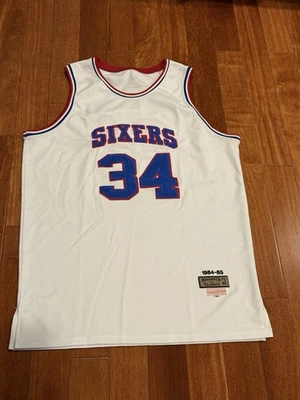 Mitchell & Ness 76ers #34 Throwback Basketball Jersey - Image 1 of 3