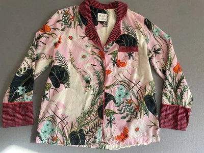 Pijama Anthropologie Kelly Louise Judd Mujer M Franela Top Botánico Cisne Artístico Foto 1 de 4
