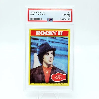 Tarjeta de título 1979 Topps Rocky II #1 Meet Rocky Balboa PSA 8  Foto 1 de 3