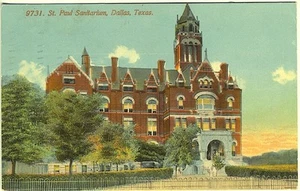 Dallas TX St. Paul Sanitarium Outer Grounds 1913 Vintage Postcard - Picture 1 of 1