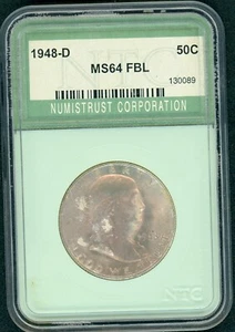 1948-D Franklin Half Dollar 50¢ NTC FBL Full Bell Lines! - Picture 1 of 2